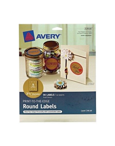 Avery®Etiquetas redondas kraft  22818