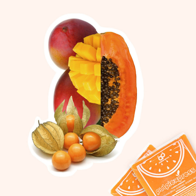 Pulpa exótico mango · papaya · uchuva x7 pulpa natural congelada unid 150g