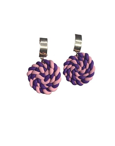 Aretes tejido canasta varios colores