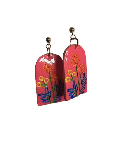 Aretes flores y tulipanes.