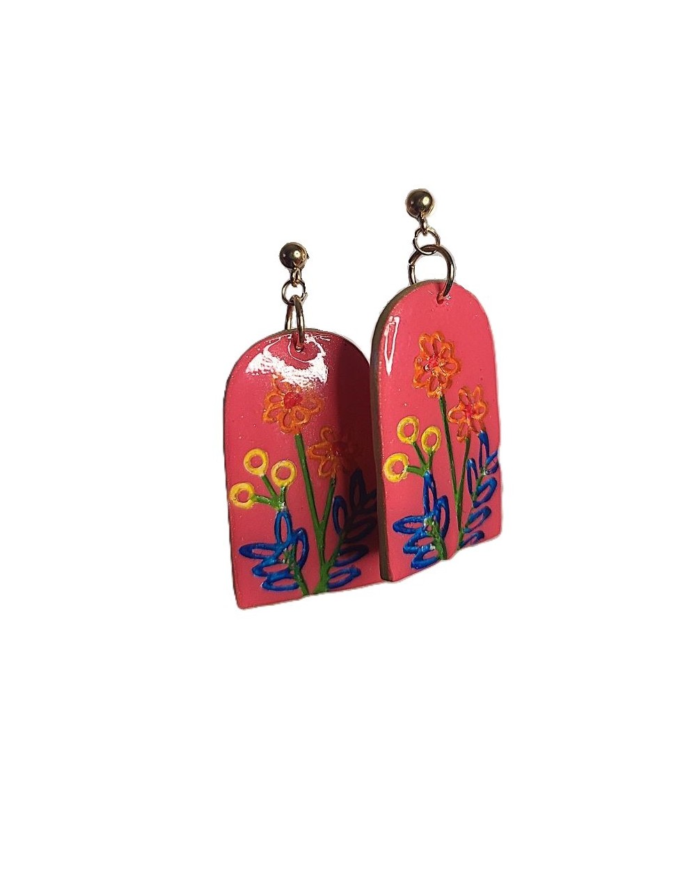 Aretes flores y tulipanes.