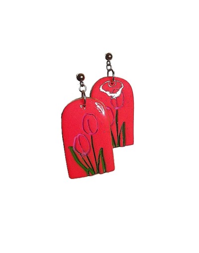 Aretes flores y tulipanes.