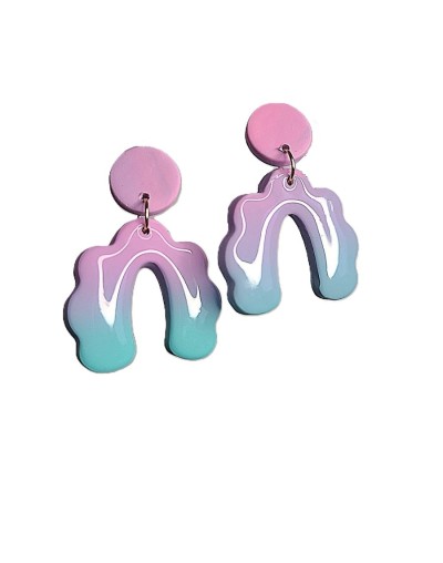 Aretes arco degrade colores pastel