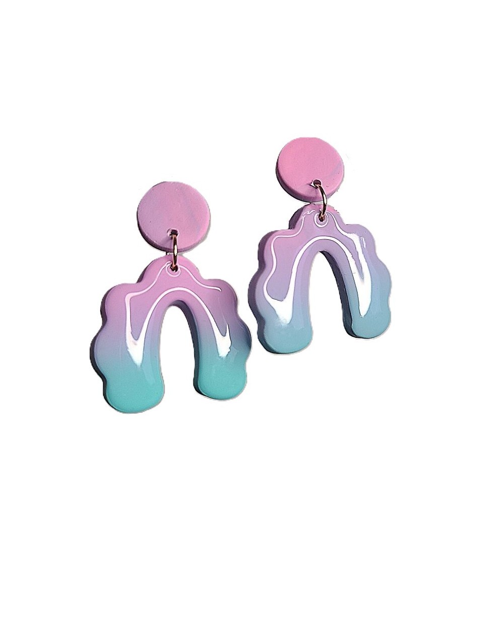 Aretes arco degrade colores pastel