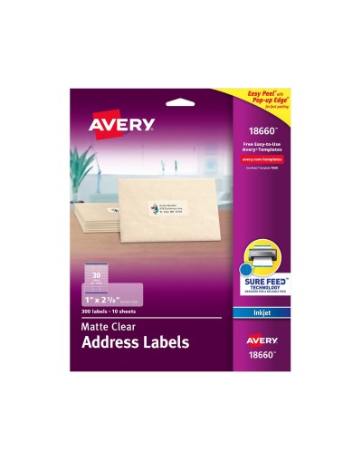 Avery® Etiquetas de envío transparentes mate 18660