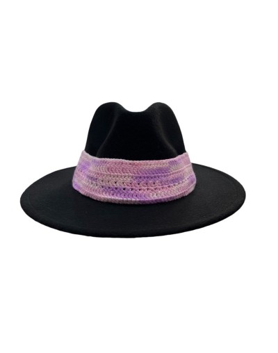 Sombrero fedora diseño en crochet Lila