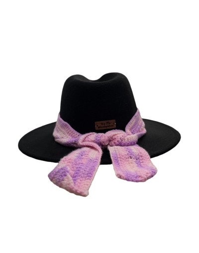 Sombrero fedora diseño en crochet Lila