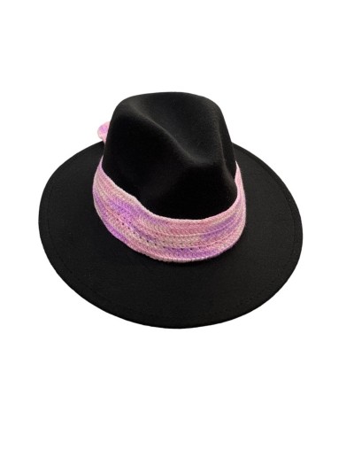 Sombrero fedora diseño en crochet Lila