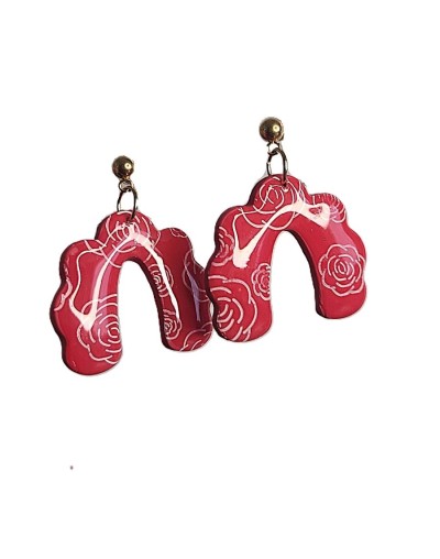 Aretes arco con rosas