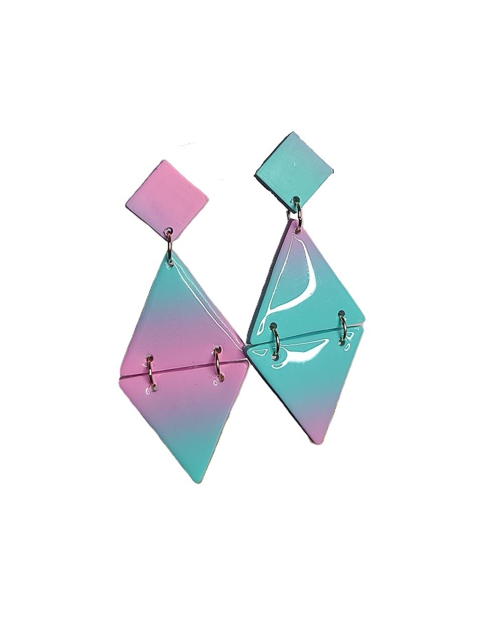 Aretes triángulos tonos pastel