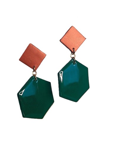 Aretes hexágono verde.