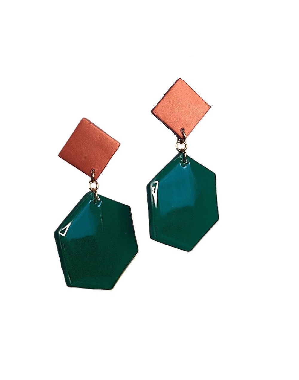 Aretes hexágono verde.