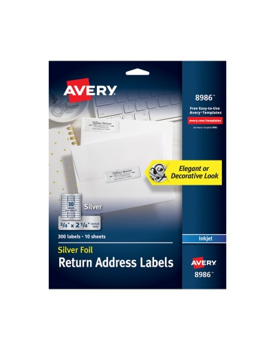 Avery® Etiquetas de envío plateadas 8986