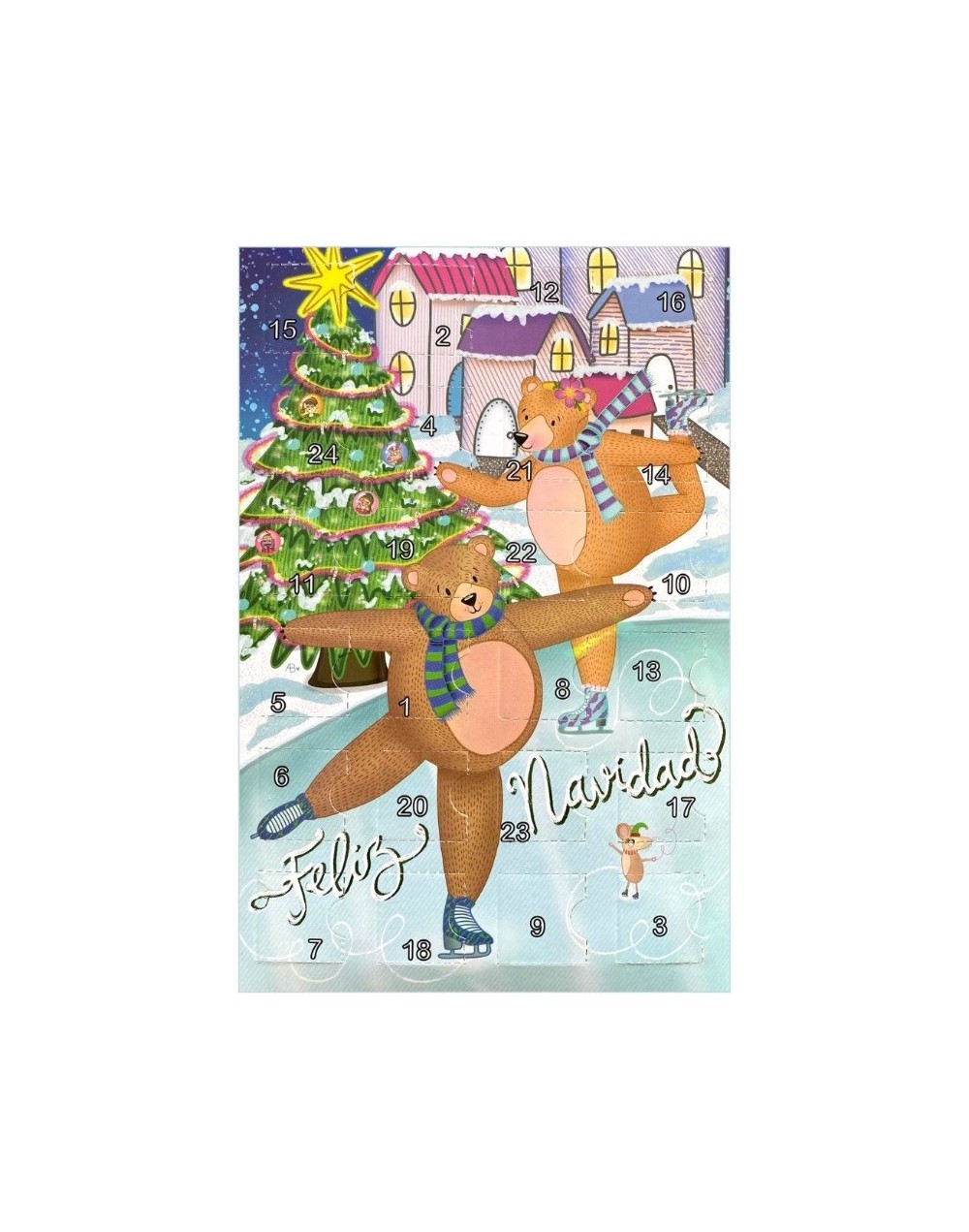Calendario de Adviento de Chocolates Ositos Patinadores