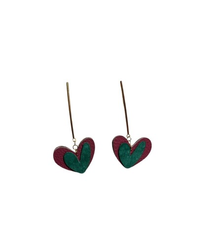 Aretes en cuero péndulo.