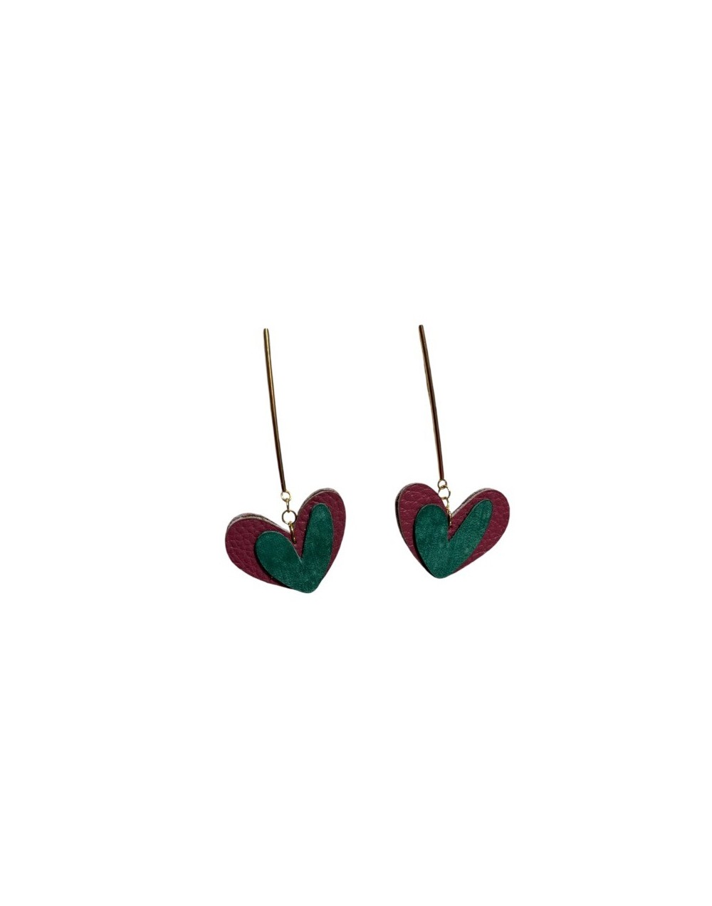 Aretes en cuero péndulo.