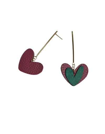 Aretes en cuero péndulo.