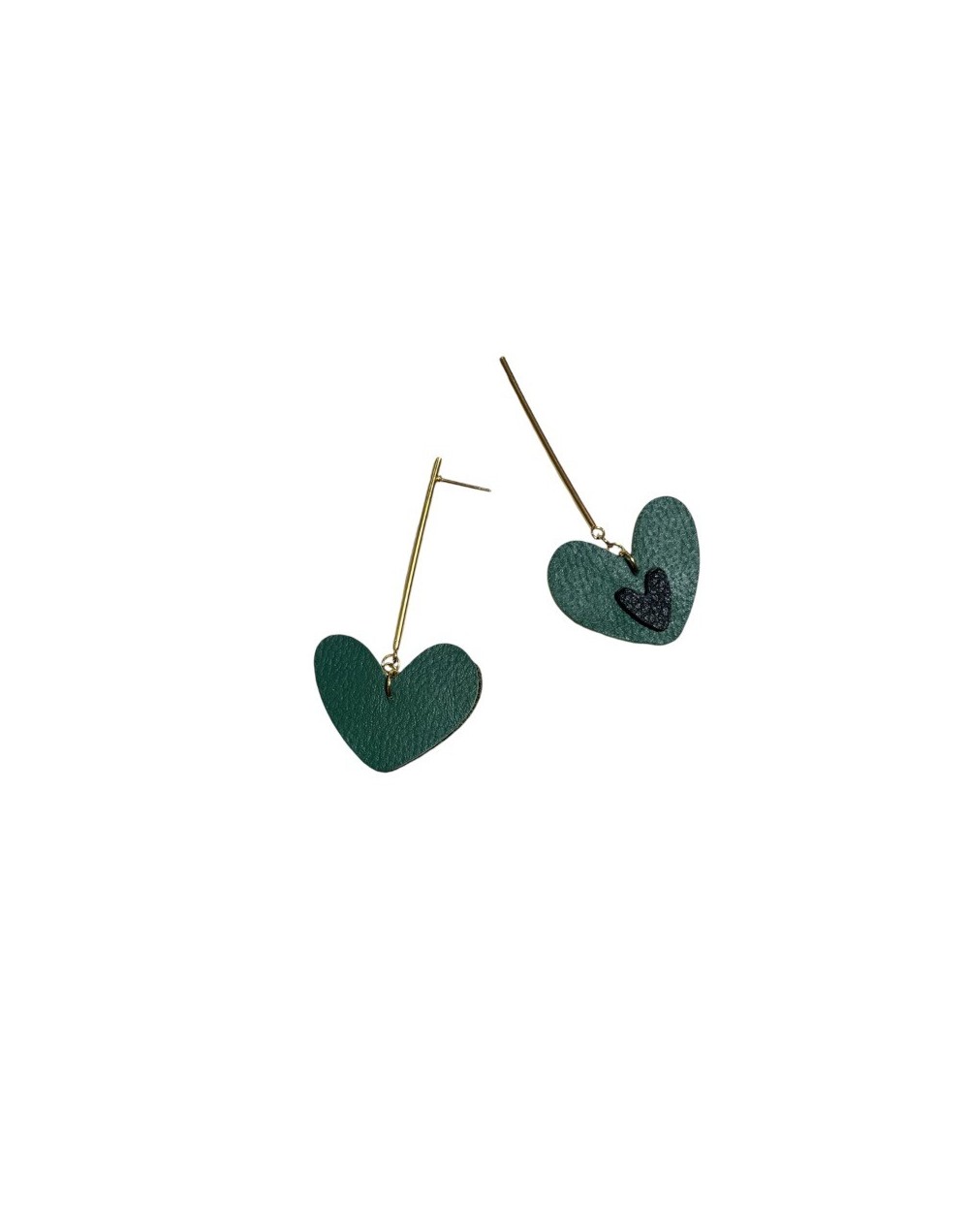 Aretes en cuero péndulo.