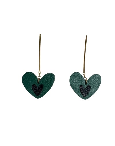 Aretes en cuero péndulo.