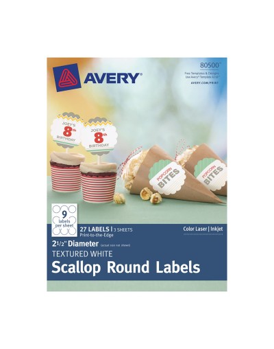 Avery® Etiquetas Redondas troqueladas blancas 80500