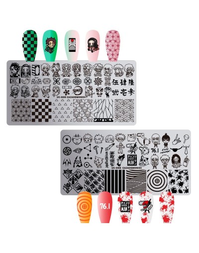 UC-008 Cazademonios - Placa metálica doble para estampar uñas - Stamping
