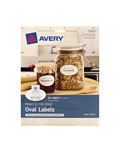 Avery® Etiquetas blancas  ovaladas brillantes 22814