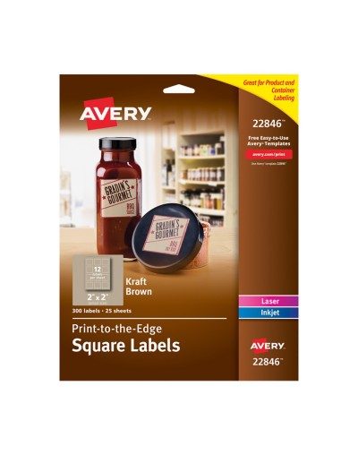 Avery® Etiquetas kraft cuadradas 22846