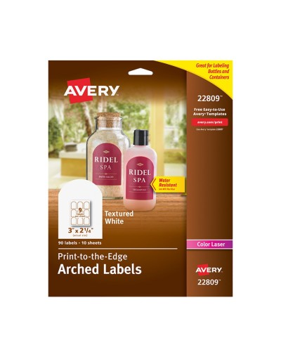 Avery® Etiquetas blancas arqueadas 22809 