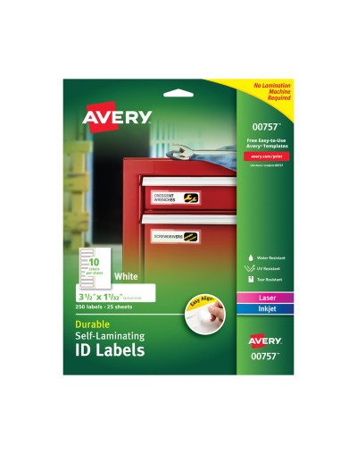 Avery®Etiquetas de identificación autolaminadas 00757