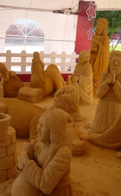 Esculturas en arena, pesebres de arena