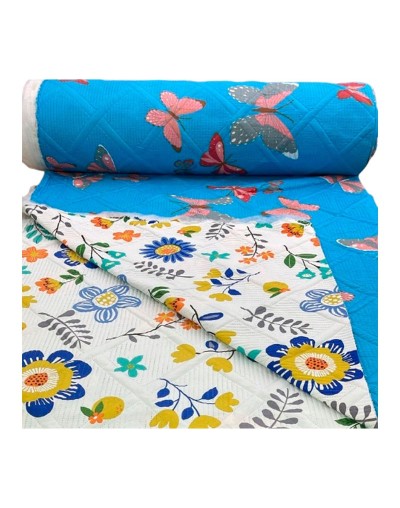 Tela acolchada doble faz estampado