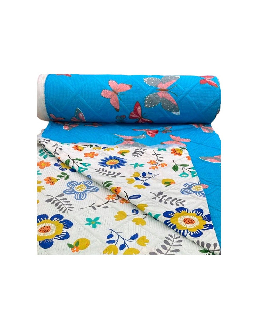 Tela acolchada doble faz estampado
