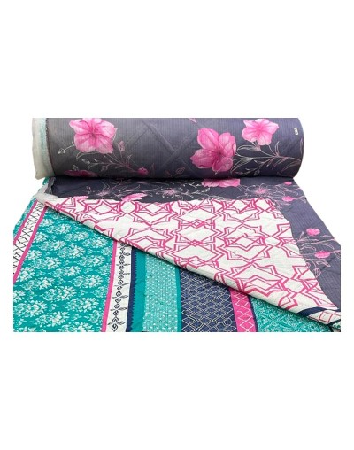 Tela acolchada doble faz estampado