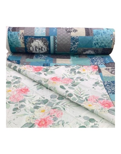 Tela acolchada doble faz estampado