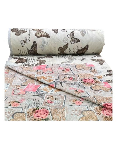 Tela acolchada doble faz estampado