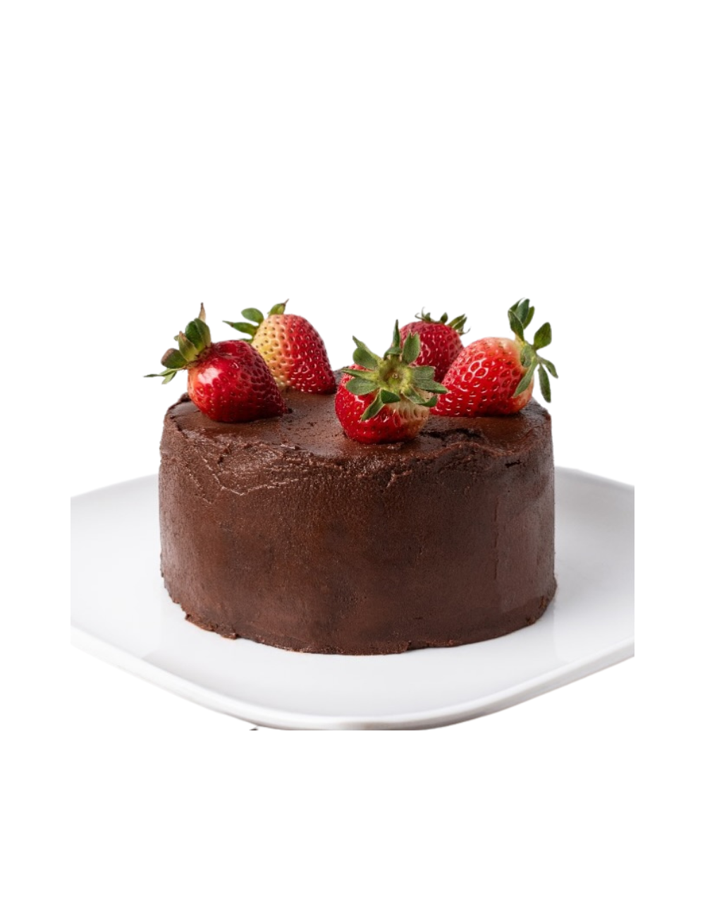 Torta de chocolate y fresas