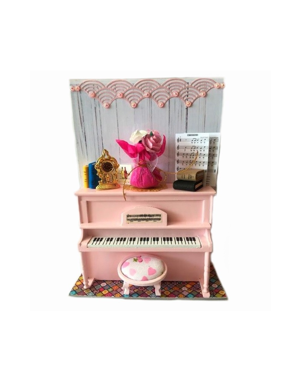 escenas y rincones en miniatura. Mi piano. Elaborado a mano con materiales reciclables