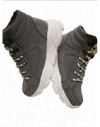 Tenis para mujer tipo bota grises