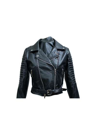 Chaqueta en cuero motociclista 