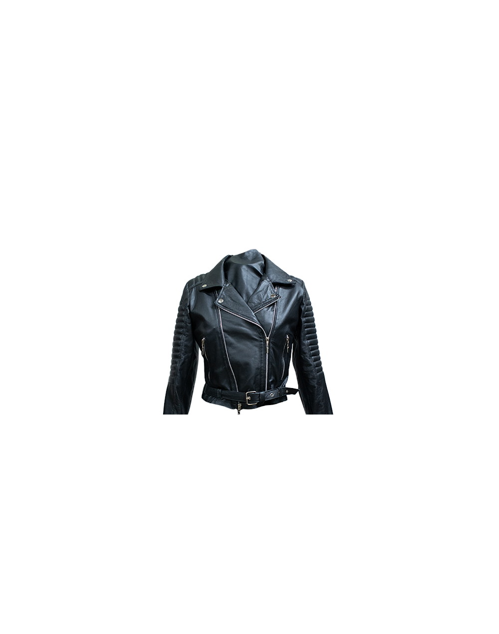 Chaqueta en cuero motociclista 