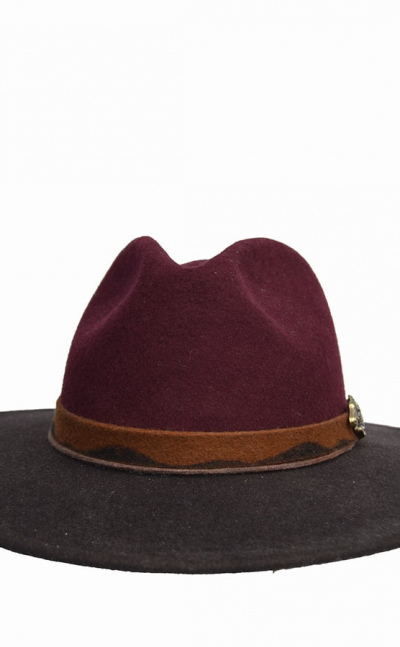Sombrero ala ancha combinado