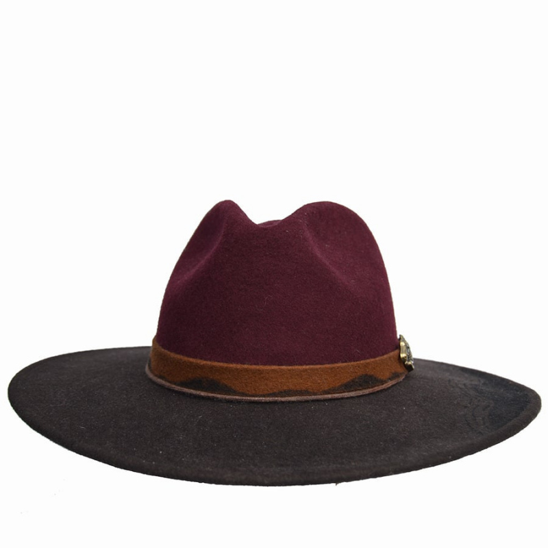 Sombrero ala ancha combinado