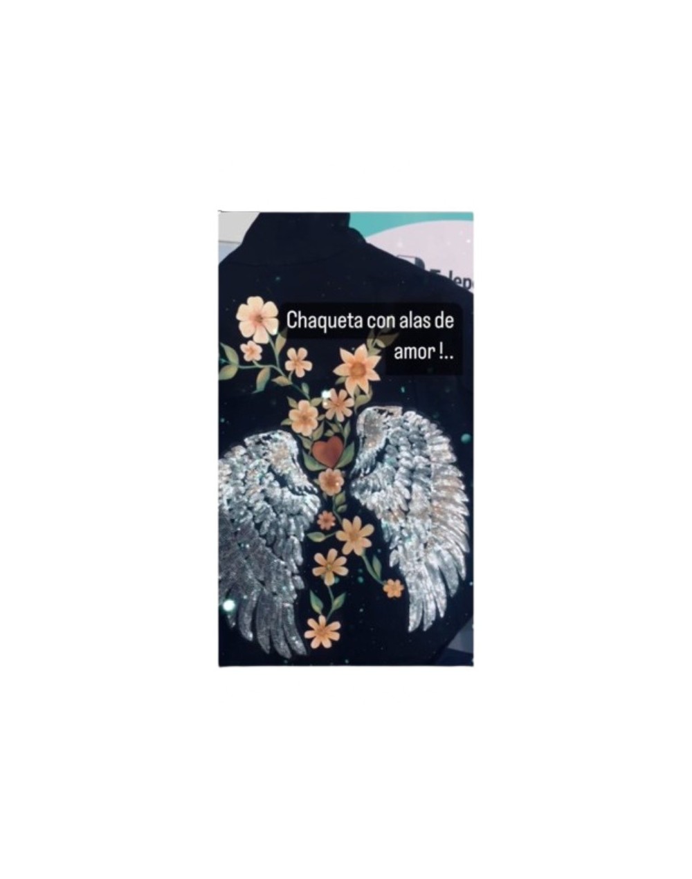 Chaqueta de Jean con Diseño Artístico Pintado y Bordado a Mano