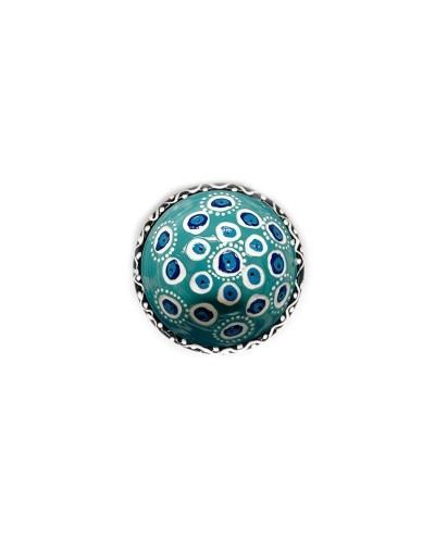 Vasija en Cerámica 8cm Ojo Turco Relieve