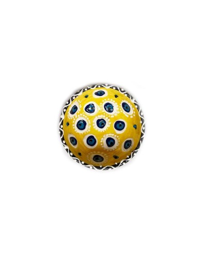 Vasija en Cerámica 8cm Ojo Turco Relieve