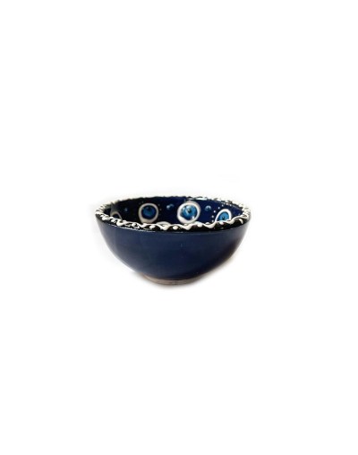 Vasija en Cerámica 8cm Ojo Turco Relieve