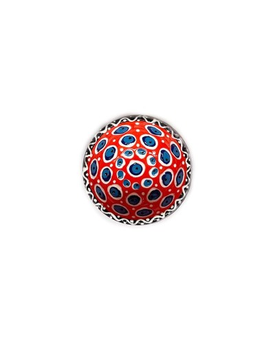Vasija en Cerámica 8cm Ojo Turco Relieve