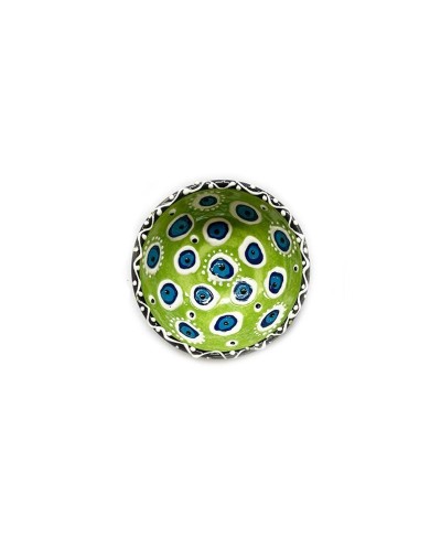 Vasija en Cerámica 8cm Ojo Turco Relieve