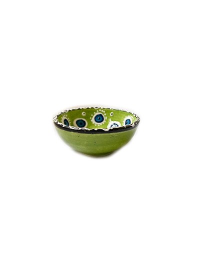 Vasija en Cerámica 8cm Ojo Turco Relieve