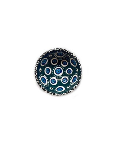 Vasija en Cerámica 8cm Ojo Turco Relieve